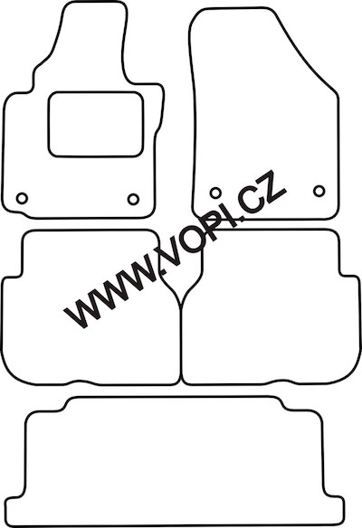 Autokoberce Volkswagen Touran 7 míst 2003 - 2015 Carfit (4936)